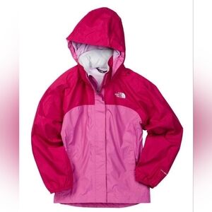 The North Face Girls Pink Resolve Reflective HyVent Waterproof Jacket Si…